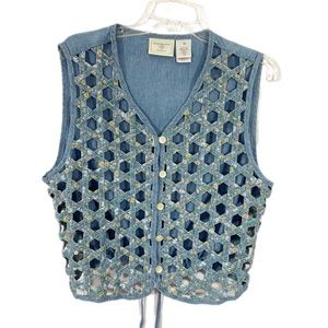 Vintage Denim vest Susan Bristol xl